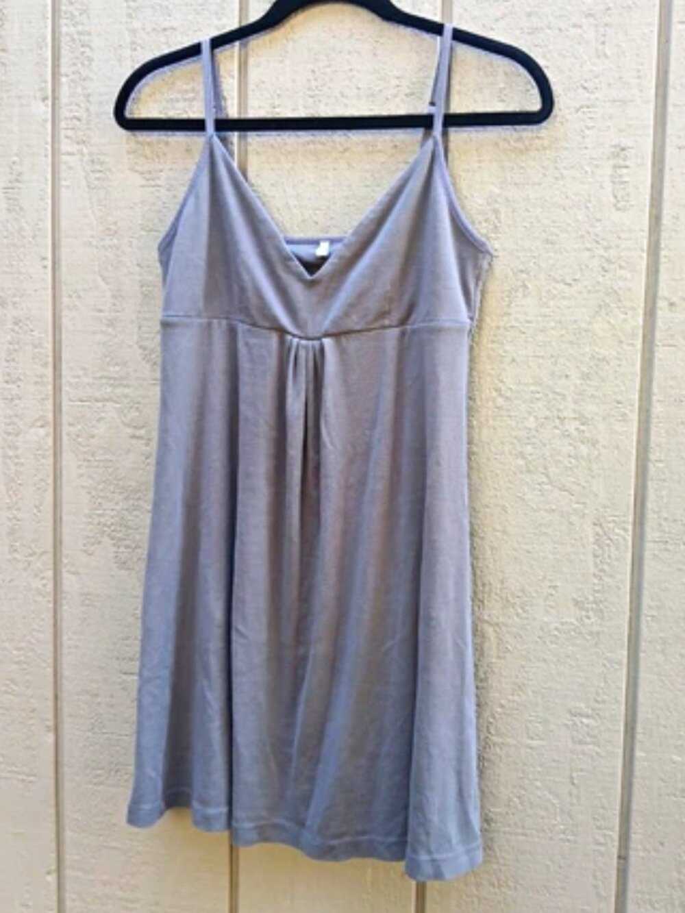 Skin Worldwide Pima Cotton Slip Dress Deep V Spaghetti Straps Stretch Grey 2